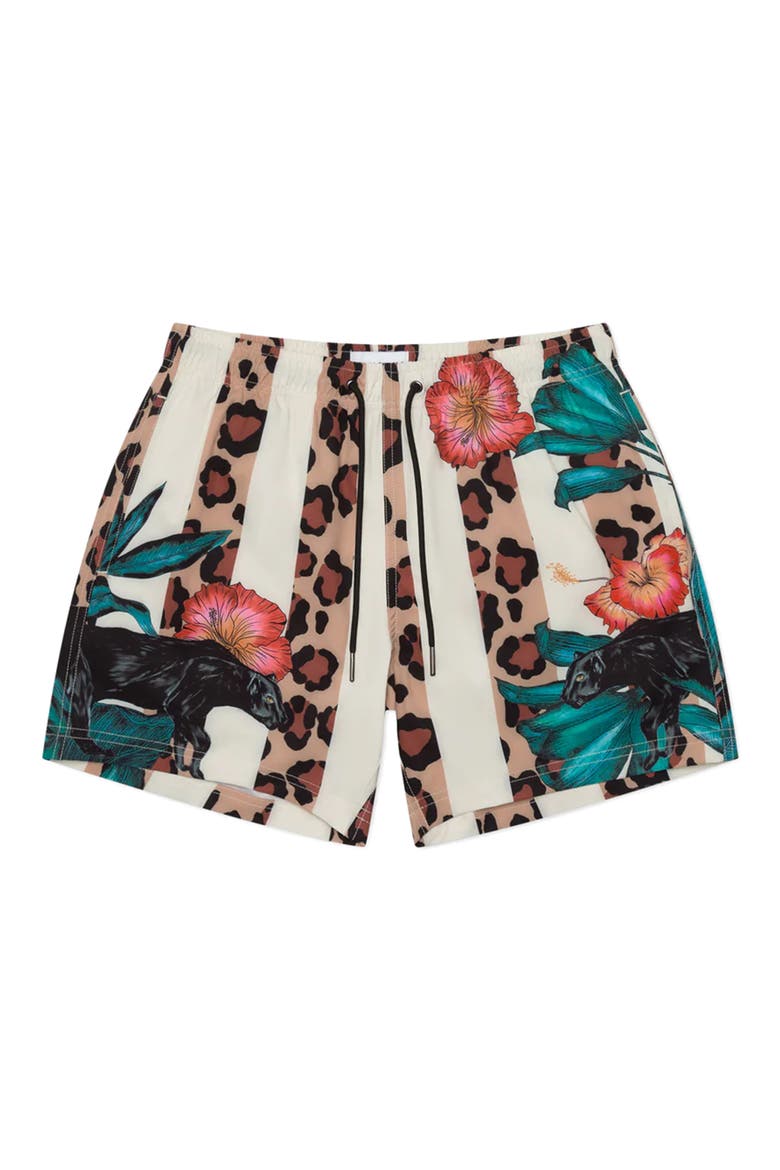 Leo Pantera Performance Swim Trunks, Main, color, IVORY