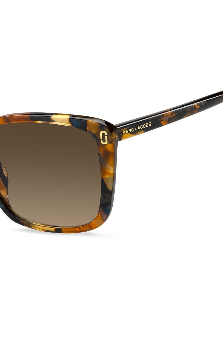 Marc Jacobs 56mm Gradient Butterfly Sunglasses, Alternate, color, Brown Green Havana/ Brown Sf
