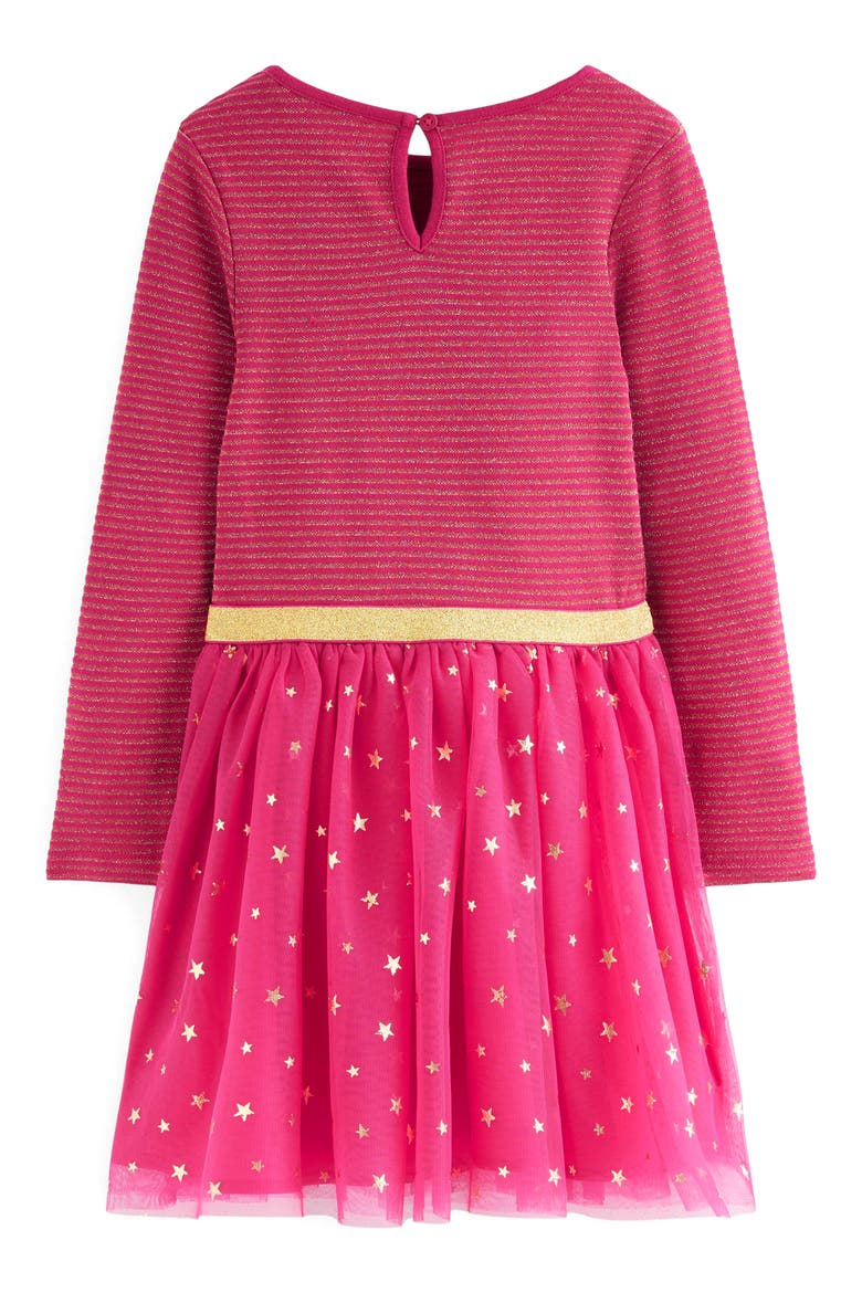 Kids' Twirly Metallic Dress, Alternate, color, CHERRY JAM/ GOLD CONFETTI