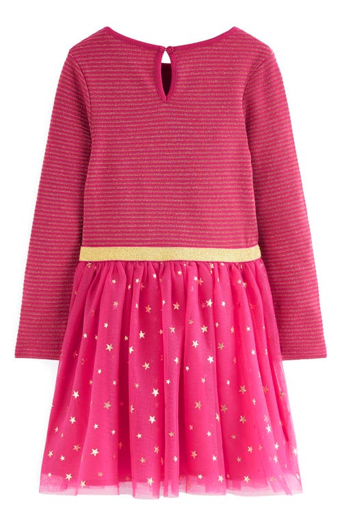 Mini Boden Kids' Twirly Metallic Dress In Pink