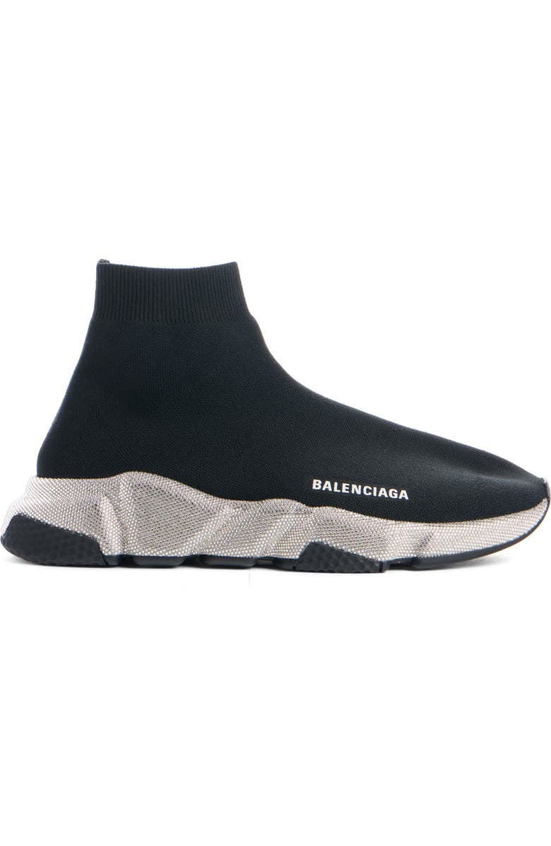 Balenciaga Strass Speed 2.0 Sneaker, Alternate, color, Black/ Crystal