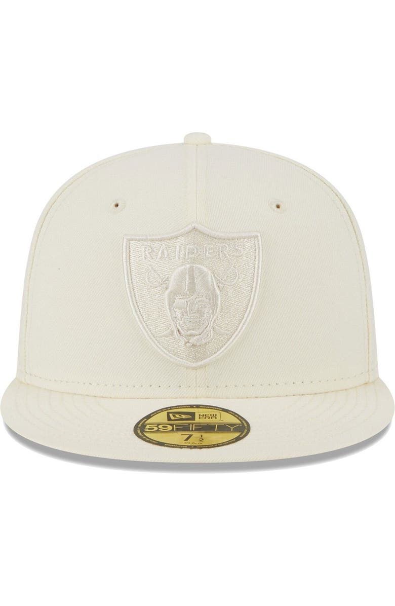 New Era Men's New Era Cream Las Vegas Raiders Color Pack 59FIFTY Fitted Hat, Alternate, color, 