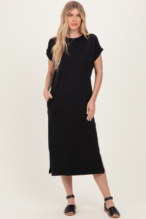Pocket Front Midi T-Shirt Dress