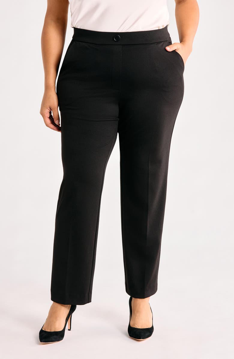 AK ANNE KLEIN Straight Leg Pants, Main, color, Anne Black