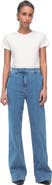 Another Tomorrow HIGH WAISTED DENIM TROUSER