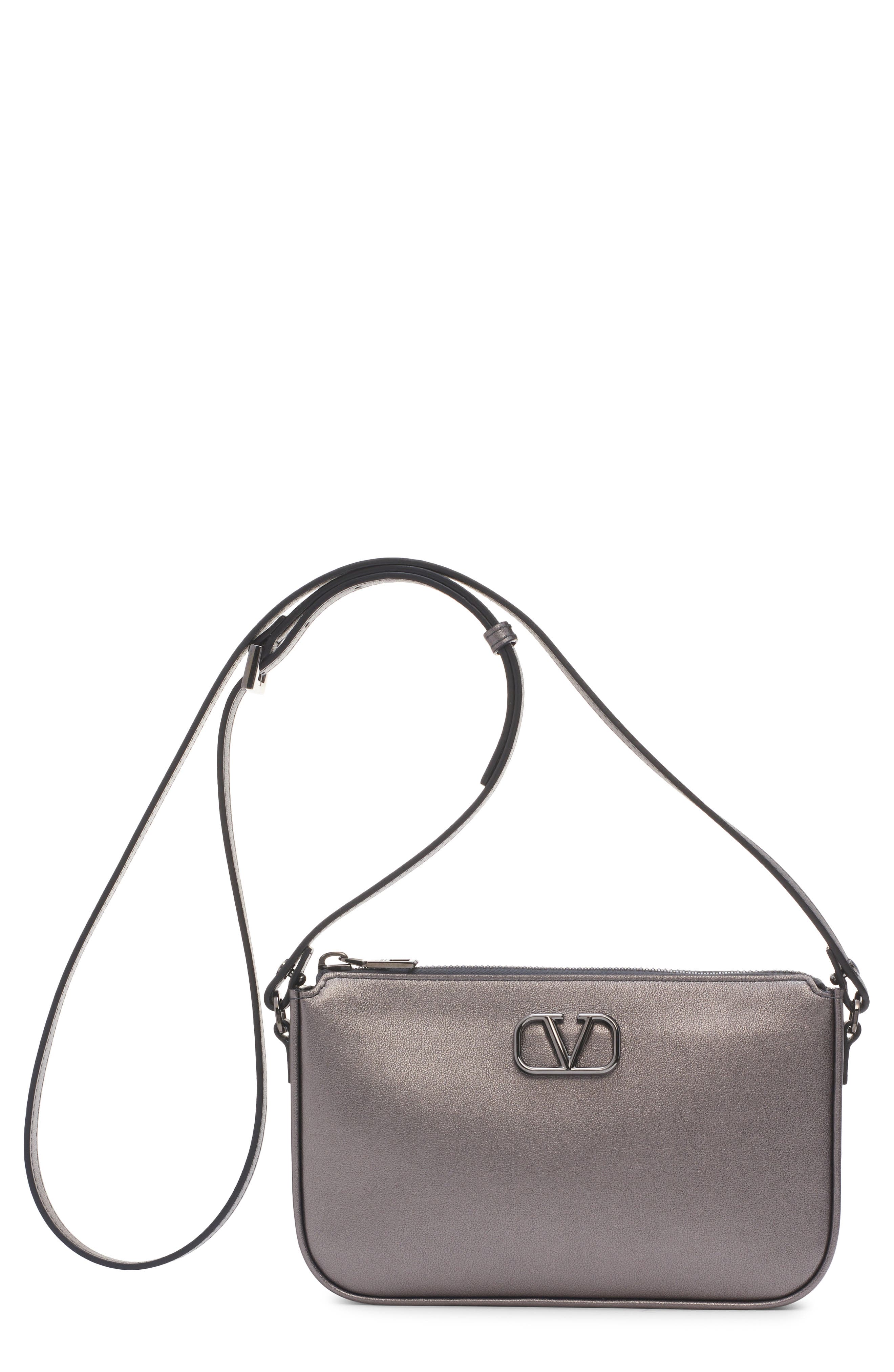 Valentino Garavani Mini VLOGO Leather Shoulder Bag, Main, color, 