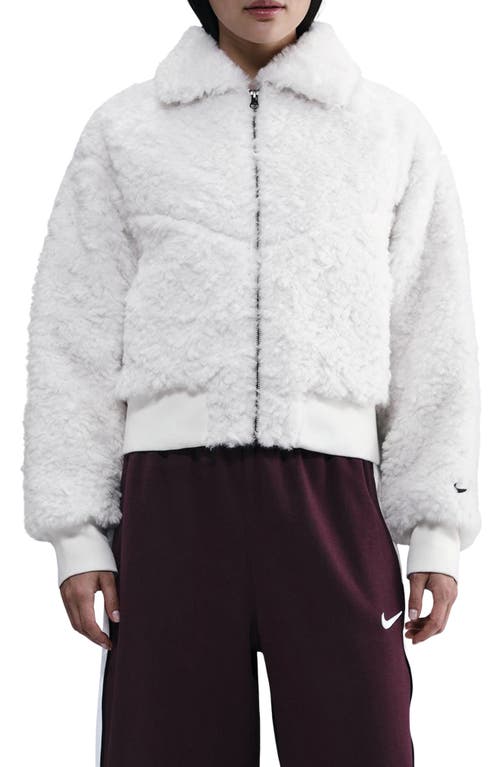 Nike Essential Faux Fur Bomber Jacket In Multi