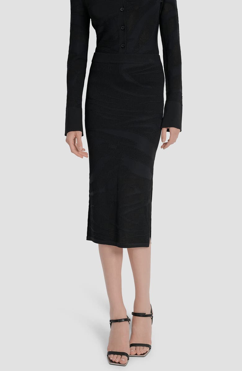 DKNY Zebra Stripe Knit Pencil Skirt, Main, color,