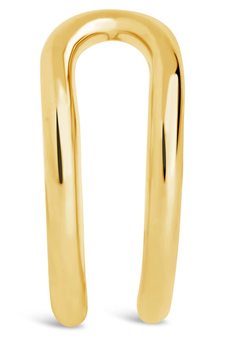 SF Fine 14K Gold Mixed Diamond and Solid Cuff Earrings, Alternate, color, GOLD