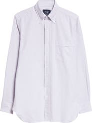 Drake's Ticking Stripe Oxford Button-Down Shirt
