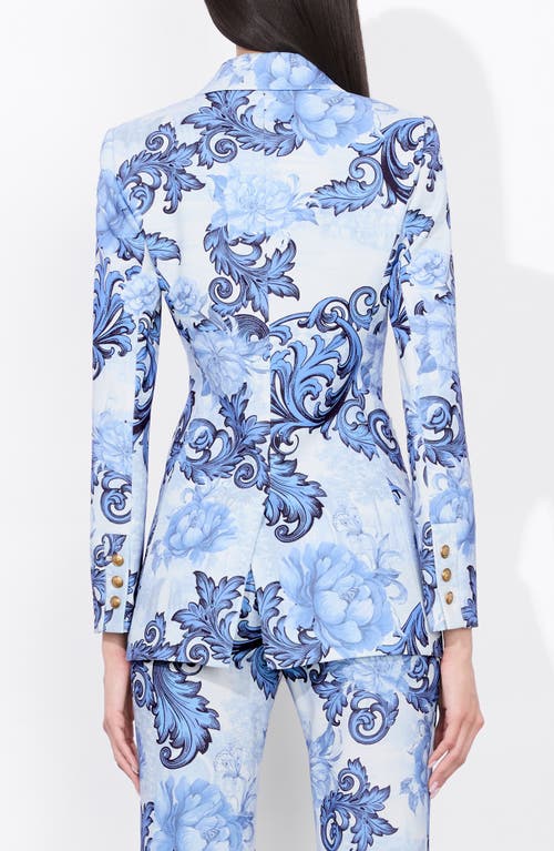 Alice And Olivia Breann Fitted Blazer In Scroll Symphony