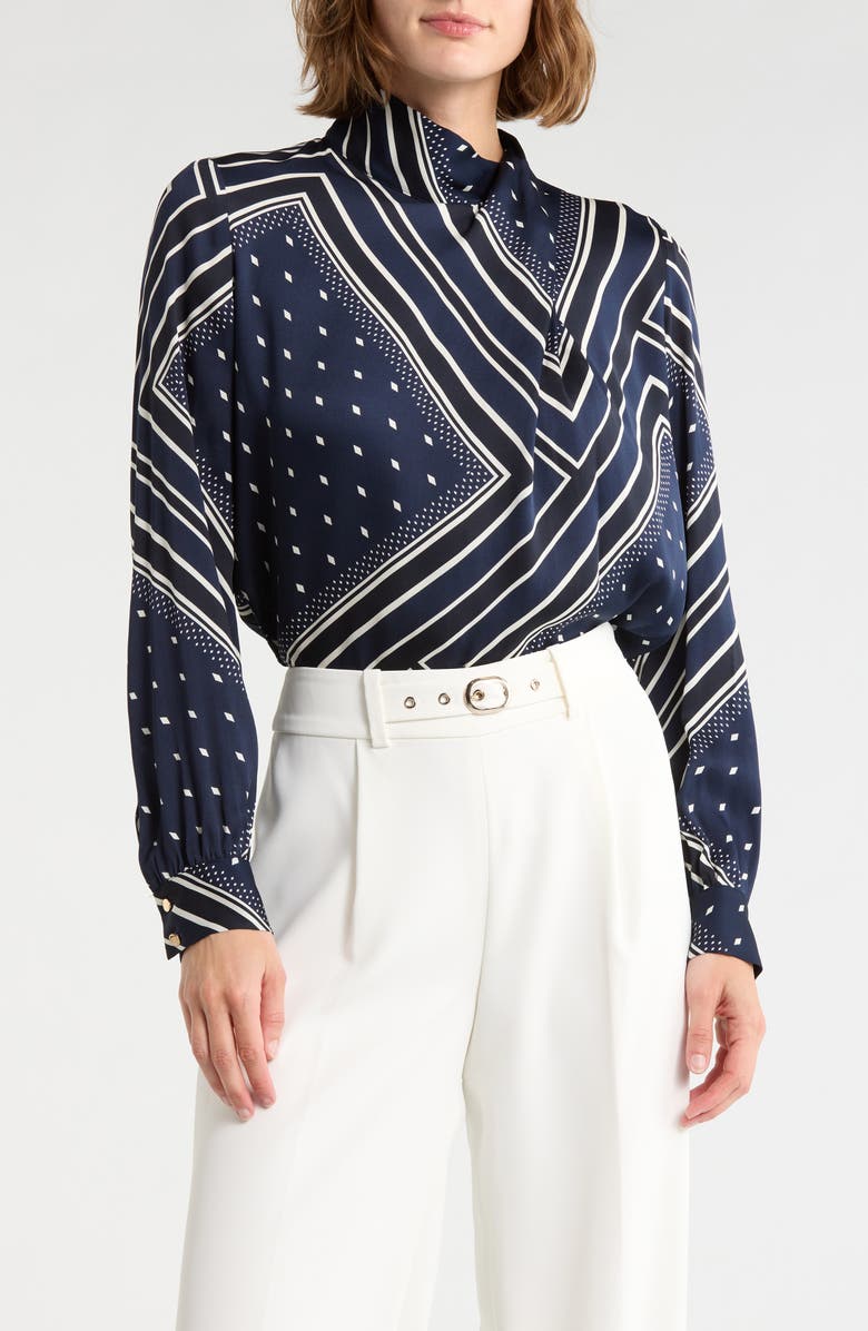 Elie Tahari The Jaden Silk Blend Top, Main, color, Diamond Rain