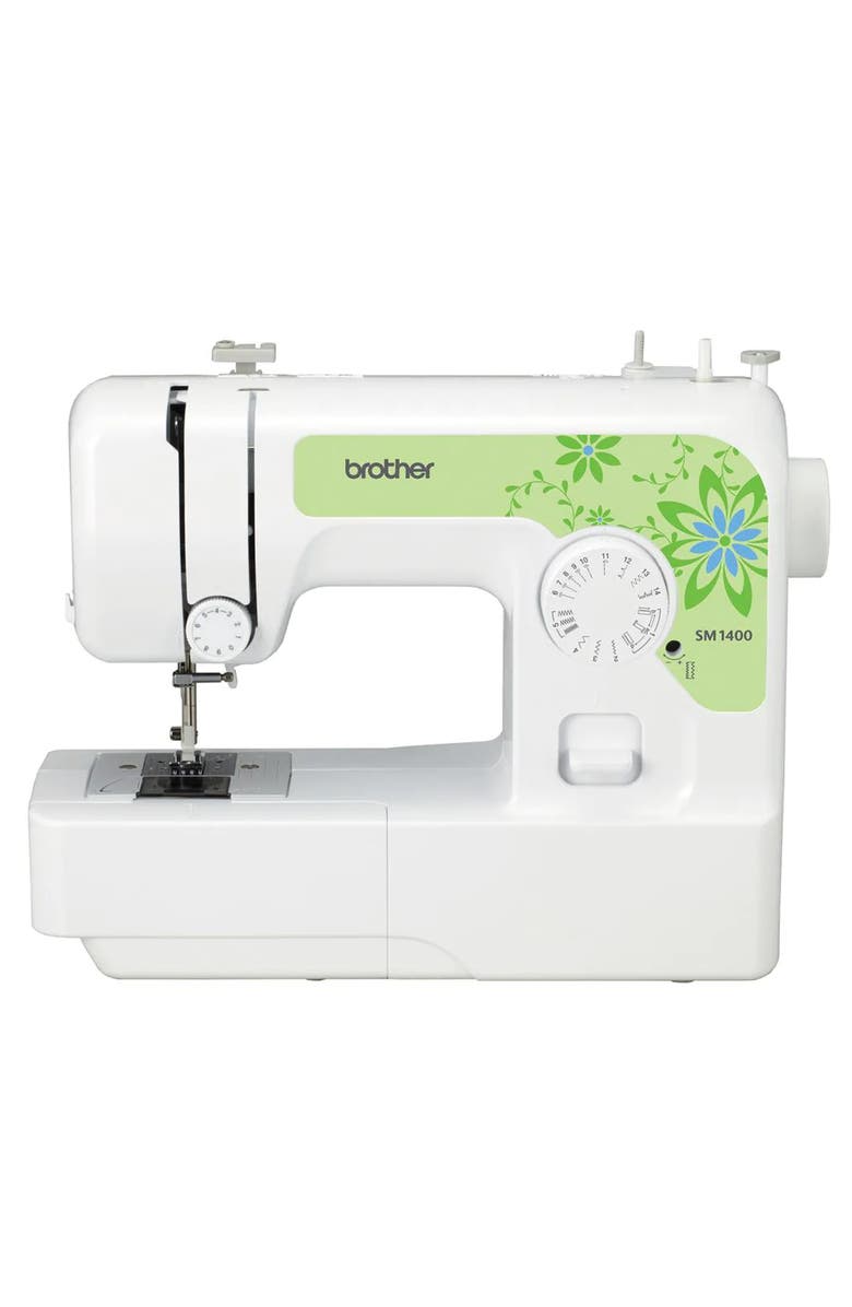 Brother 14 Stitch Floral Sewing Machine, Main, color, White And Green