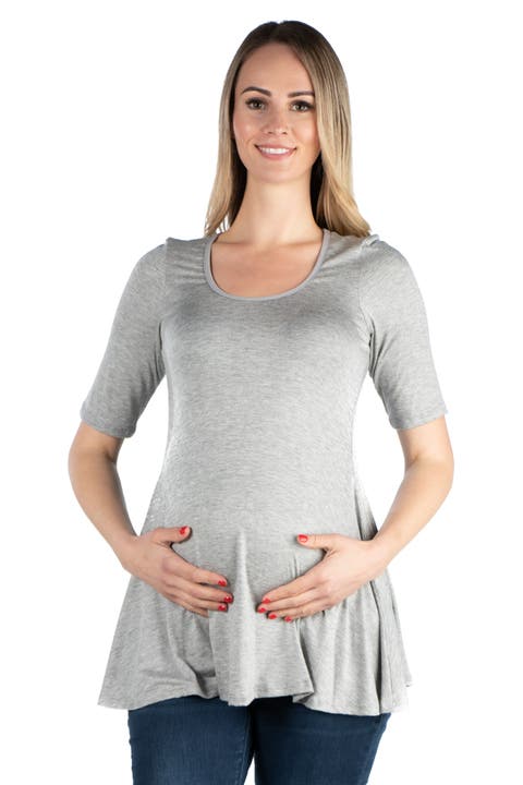 Maternity Elbow Swing Tunic Top