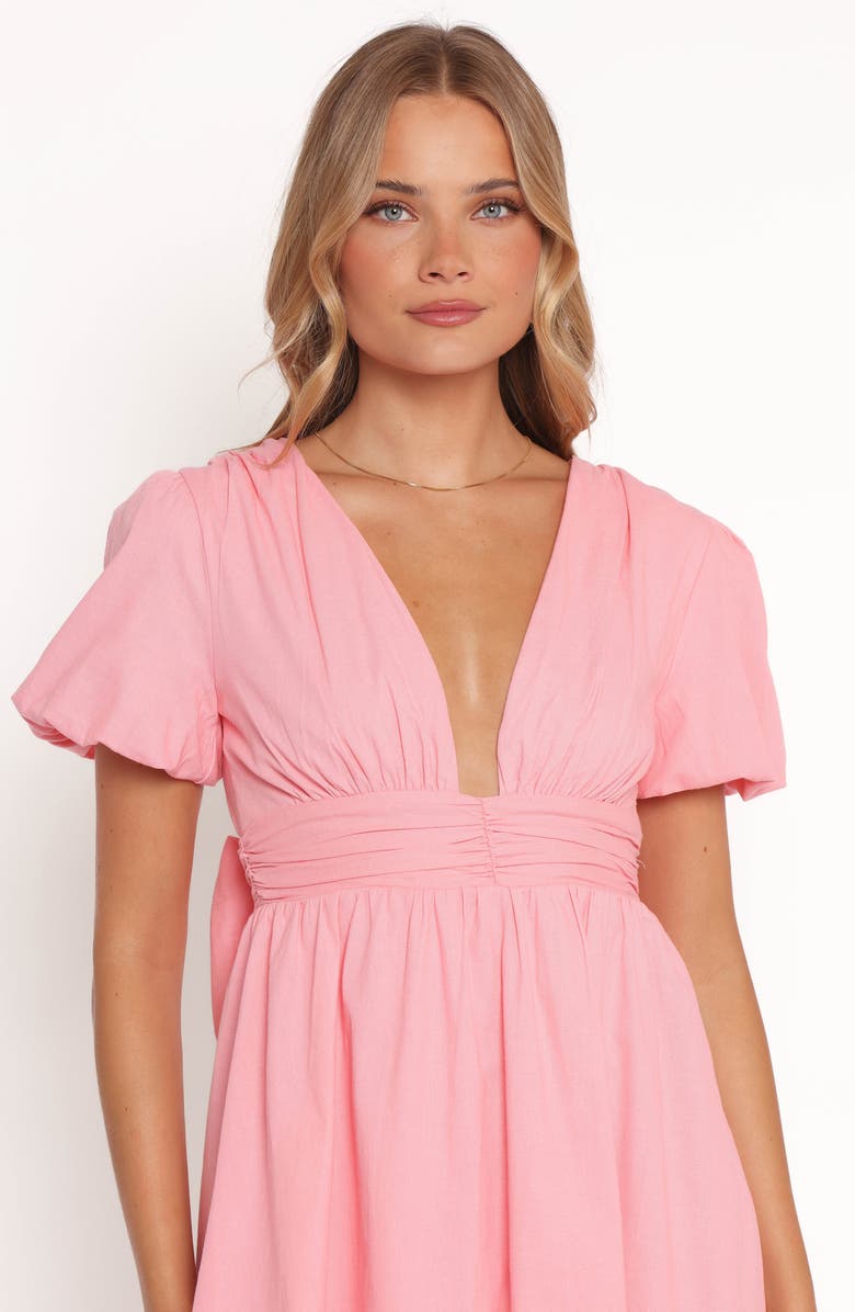 Petal & Pup Myrtle Back Bow Minidress, Alternate, color, Pink