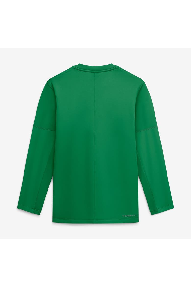 Men's Nike Green Oregon Ducks 2026 Sideline Coaches Therma-FIT Long Sleeve Top, Alternate, color, Green