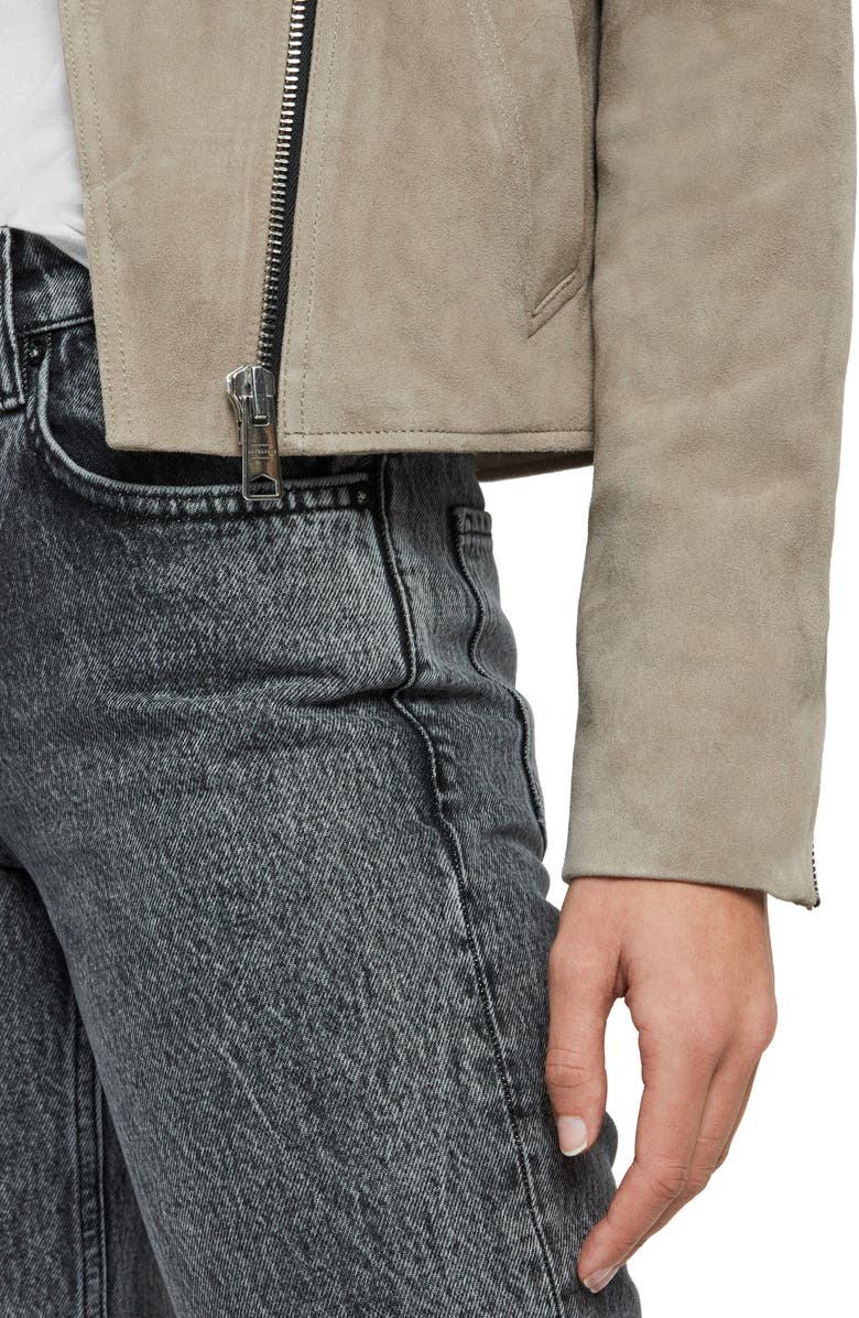 AllSaints Vela Suede Biker Jacket, Alternate, color,