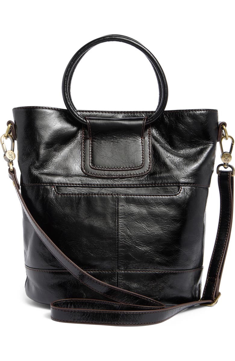HOBO Sheila Leather Bucket Bag, Alternate, color, Black