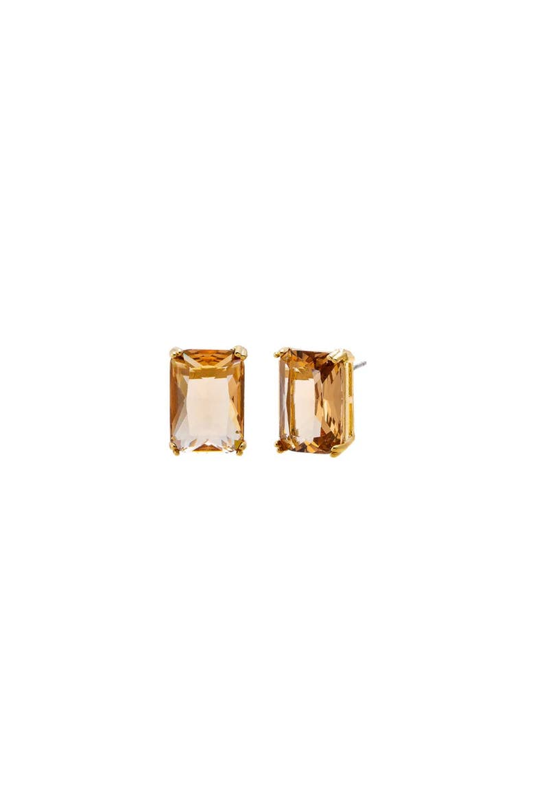 CZ Rectangle Stud Earring, Main, color, Topaz Yellow