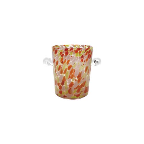 Storied Home 3.5-quart Confetti Glass Ice Bucket With Handles, Orange, Pink And Yellow In Multi