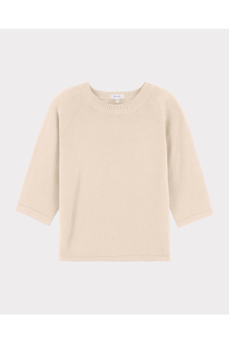 Maisie 3/4 Sleeve Round Neck Sweater, Alternate, color, Champagne Marl