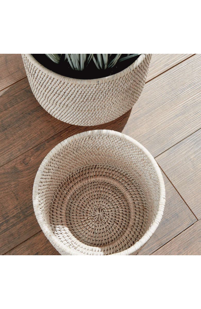 Napa Home & Garden Burma Rattan Cachepots Large Set Of 2, Alternate, color, White