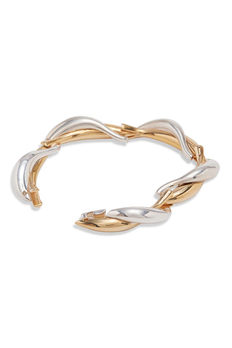 Sardine Mixed Metal Bracelet, Alternate, color, SILVER/ YELLOW GOLD