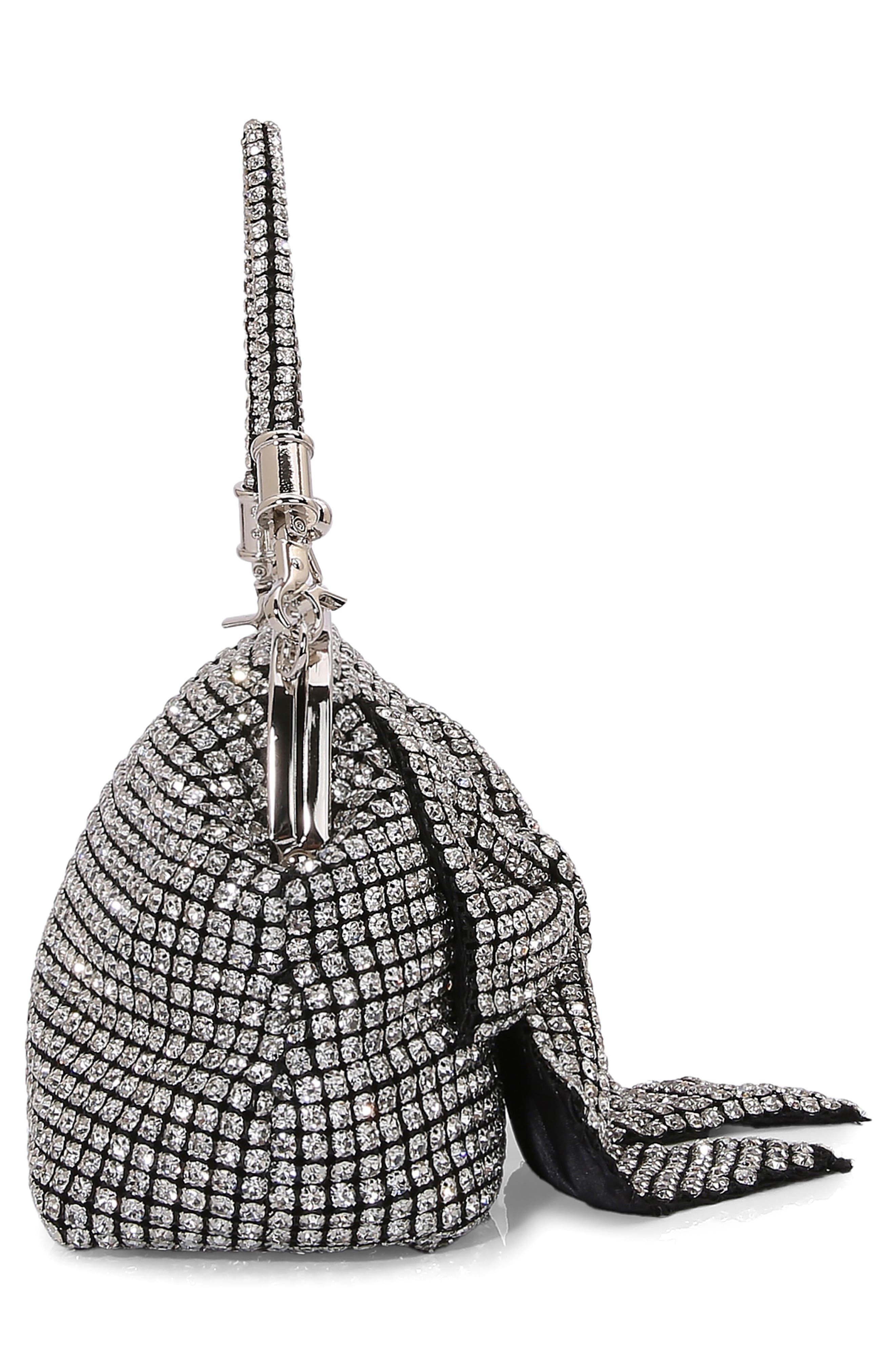 BERNESS Rhinestone Embellished Bow Handbag, Alternate, color, Black