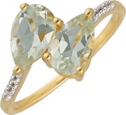 YS GEMS Pear Prasiolite Ring