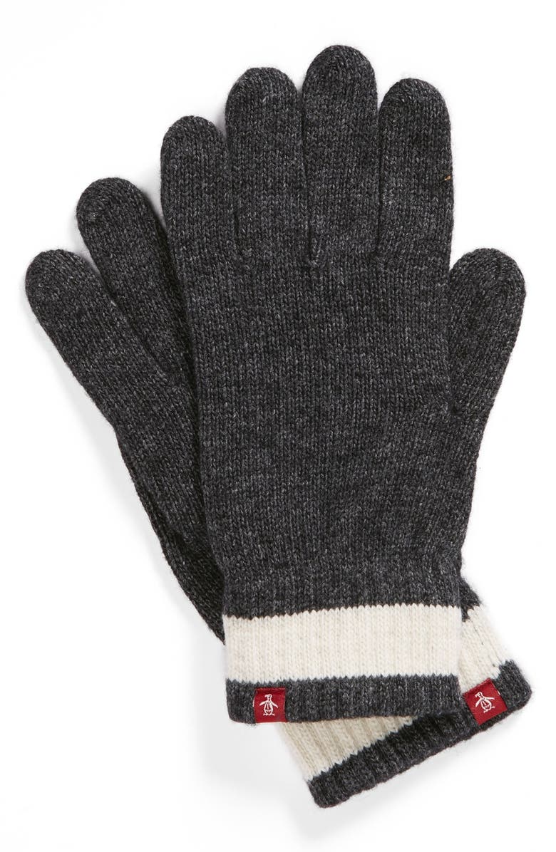 Original Penguin Knit Wool Blend Gloves, Main, color, 