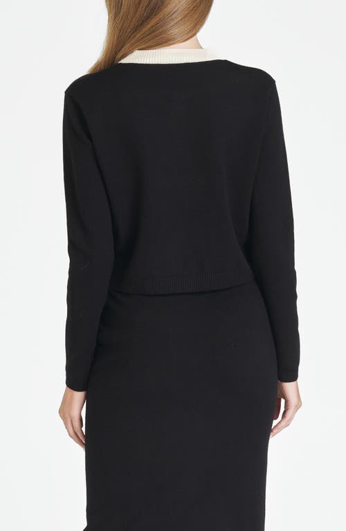 Wayf Catherine Contrast Trim Sweater Midi Skirt