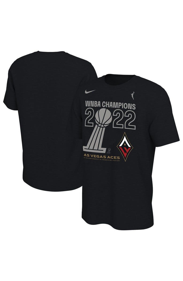 Nike Unisex Nike Black Las Vegas Aces 2022 WNBA Champions Trophy T-Shirt, Main, color, Black