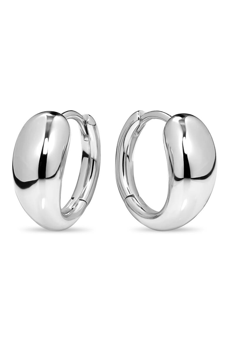 Teardrop Hoop Earrings, Main, color, SILVER