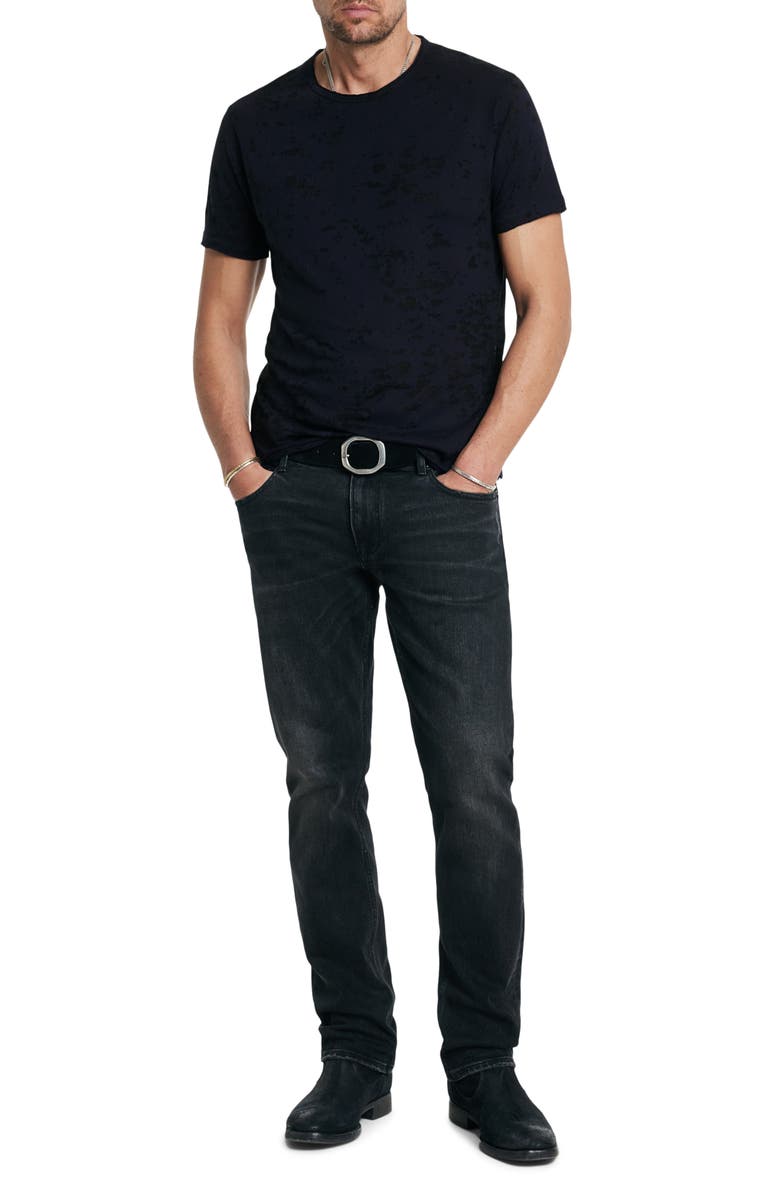 John Varvatos Eden Burnout Organic Cotton Blend T-Shirt, Alternate, color, Ink Blue