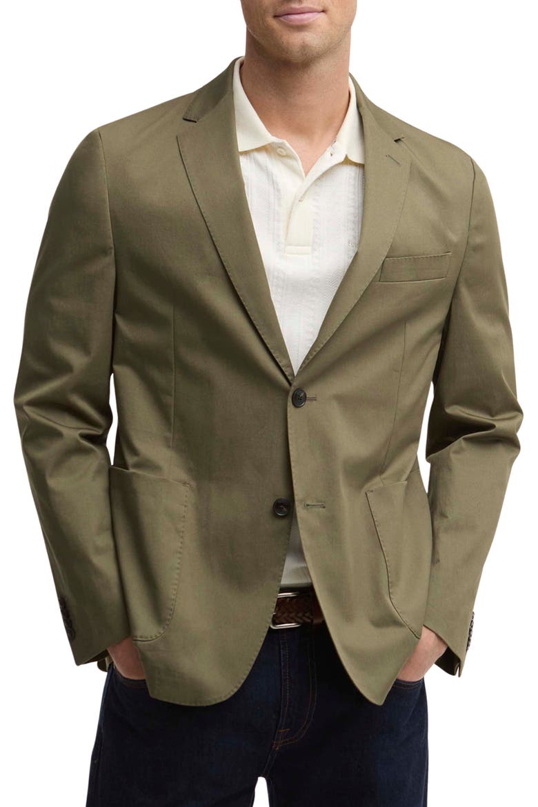 Bellamy Tailored Fit Stretch Cotton Blazer, Main, color, OLIVE