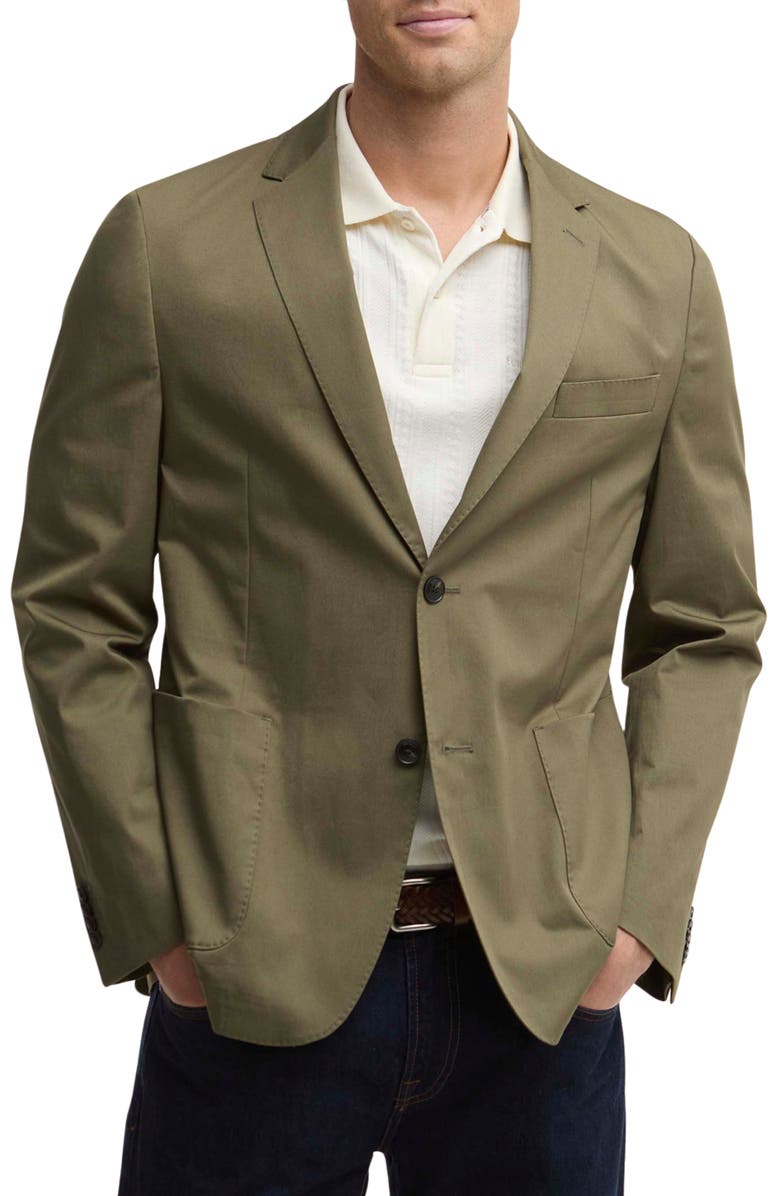 Barbour Bellamy Tailored Fit Stretch Cotton Blazer, Main, color, Olive