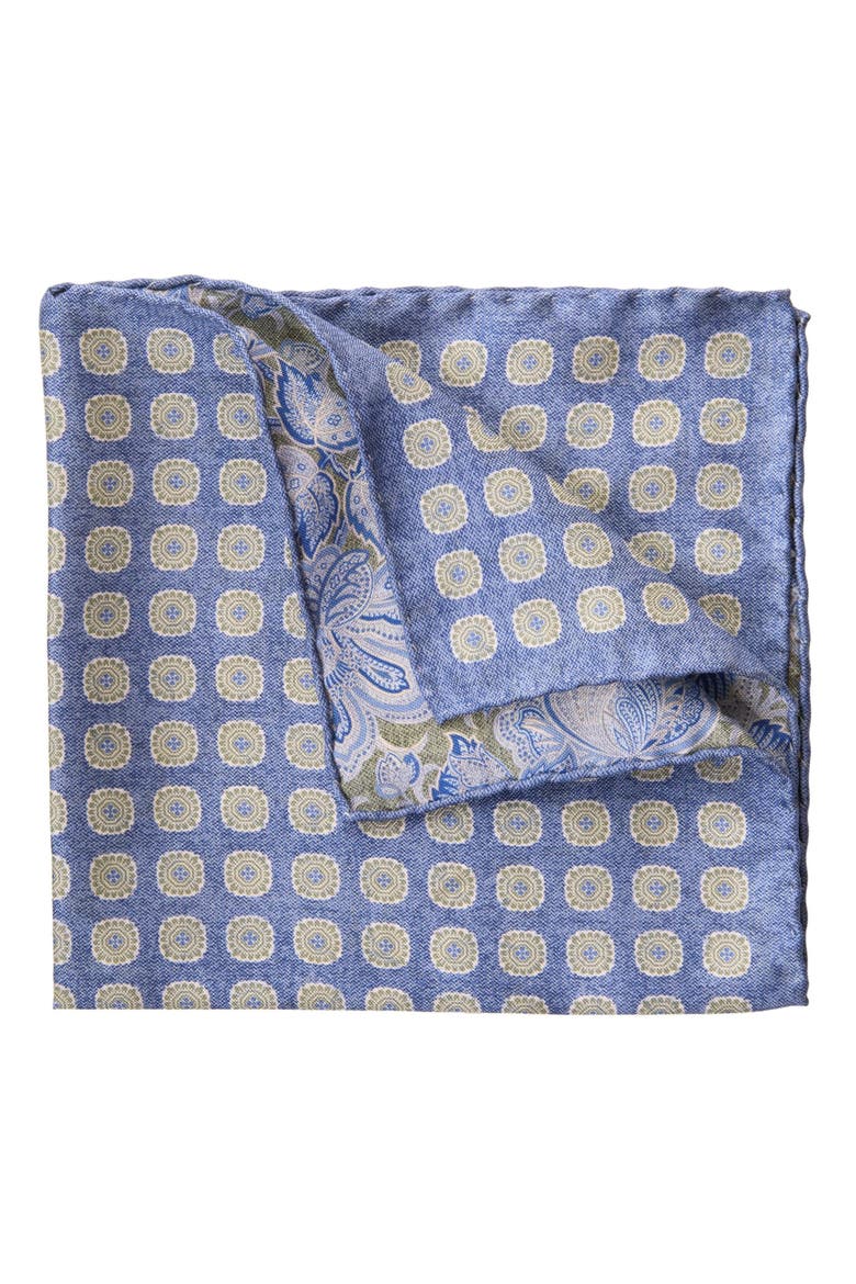 Assisi - Double Sided Silk Pocket Square for Men, Main, color, Sky blue