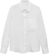 MANGO Linen Button-Up Shirt