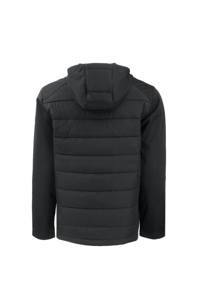 Cutter & Buck Men's Cutter & Buck Black Detroit Lions Throwback Evoke Hybrid Eco Softshell Recycled Full-Zip Hoodie Jacket, Alternate, color, Black