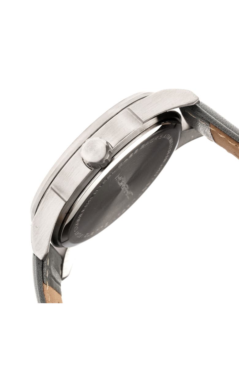 Morphic M63 Series Leather-Band Watch w/Date, Alternate, color, Black/Grey