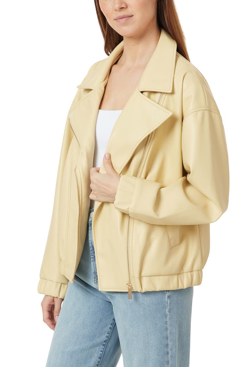 Habitual Oversize Faux Leather Moto Jacket, Alternate, color, Boulder