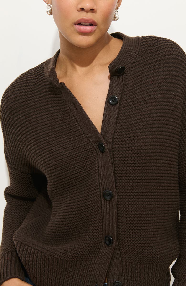 Alex Mill Chunky Cotton Cardigan, Alternate, color, Dark Chocolate