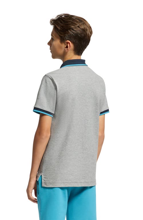 Psycho Bunny Kids' Rico Pima Cotton Piqué Polo In Heather Ash