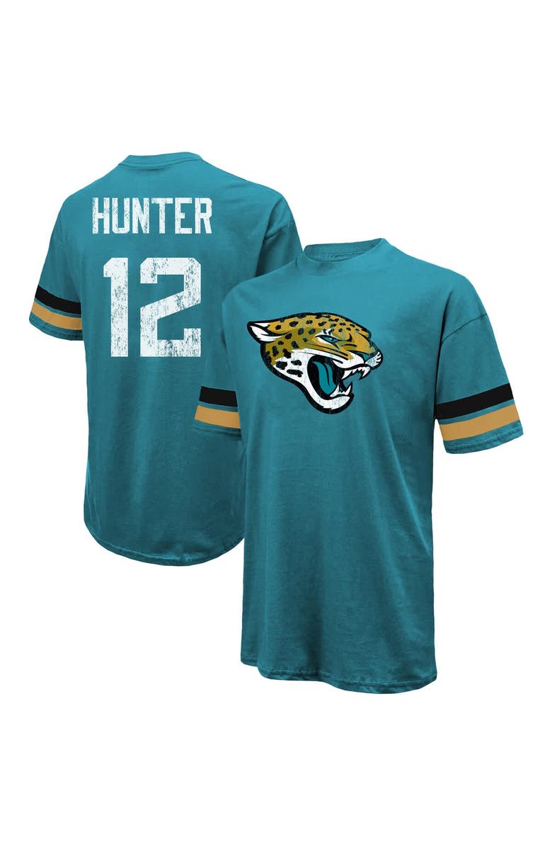Majestic Threads Men's Majestic Threads Travis Hunter Teal Jacksonville Jaguars 2025 NFL Draft First Round Pick Oversized T-Shirt, Alternate, color, Teal