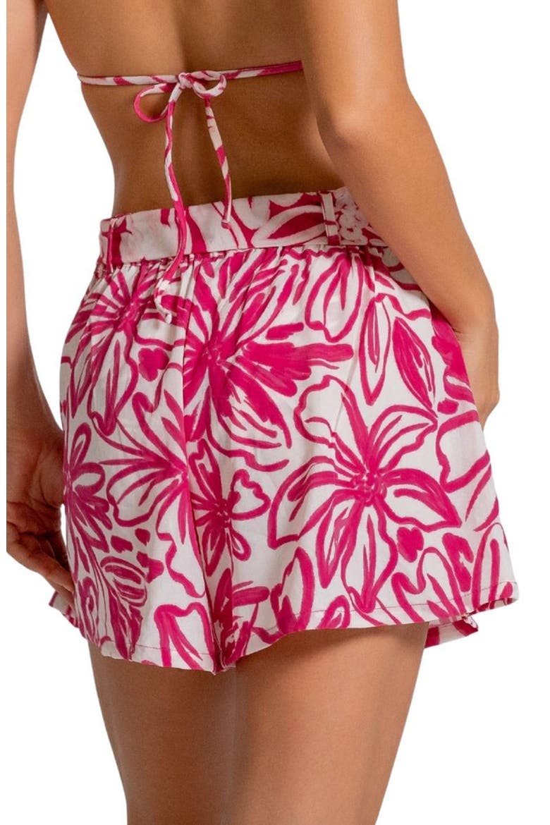 Relaxed Fit Cover-Up Shorts, Alternate, color, RASPBERRY