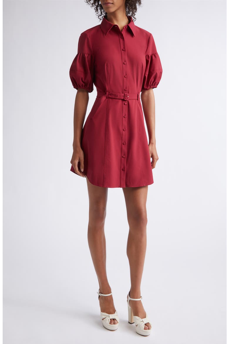 Norel Puff Sleeve Shirtdress, Main, color, BERRYWINE