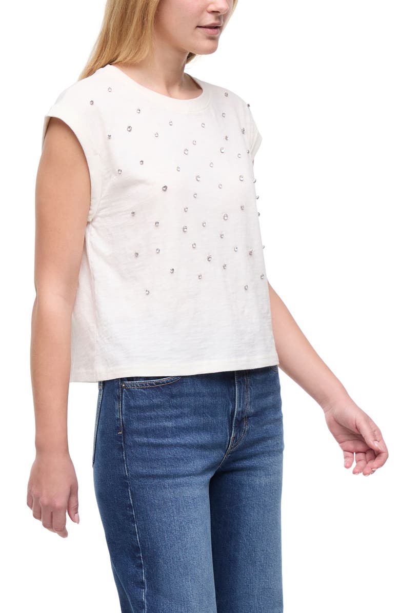 Wildfox Nova Embellished Top, Alternate, color, Snow White