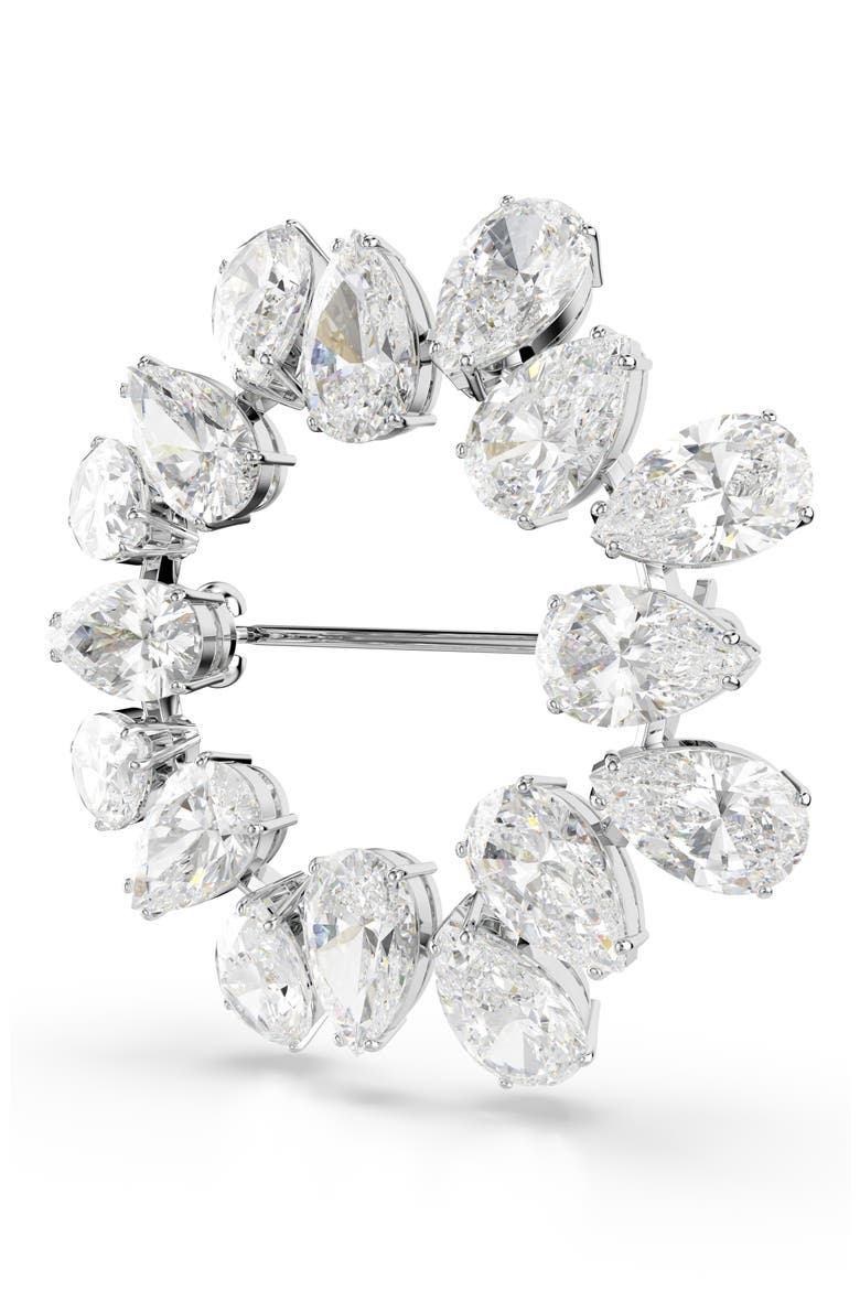 Matrix Pear-Cut Crystal Brooch, Alternate, color, WHITE