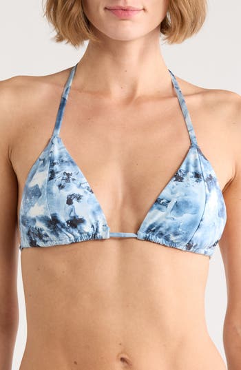 Good American String Bikini Top in Blue Angel Print at Nordstrom Rack, Size Large