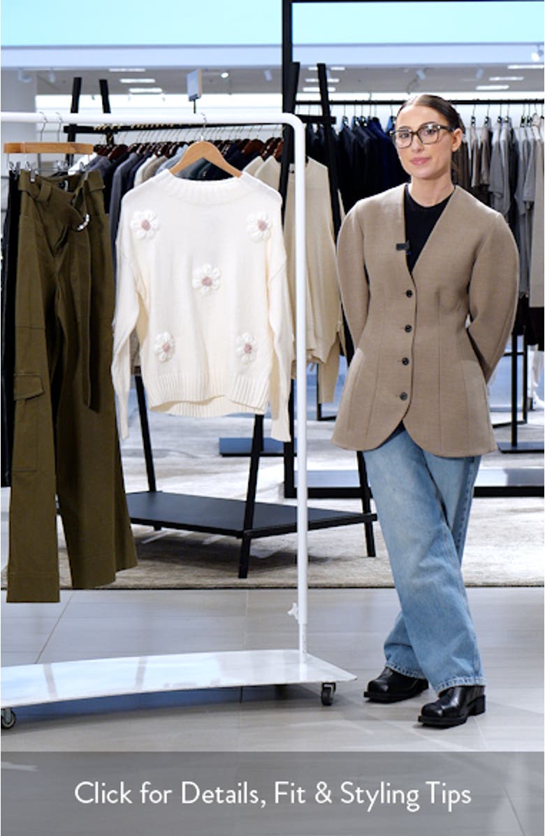 Alto 3D Flower Mock Neck Sweater, sales video thumbnail